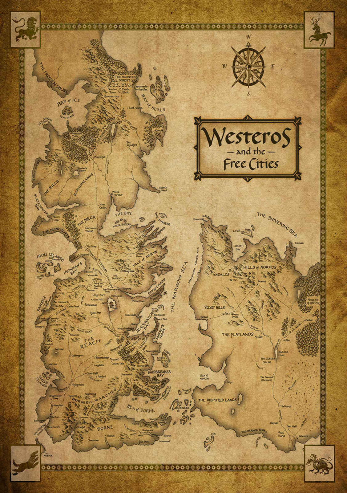 Game of thrones map poster | Best Movie Posters